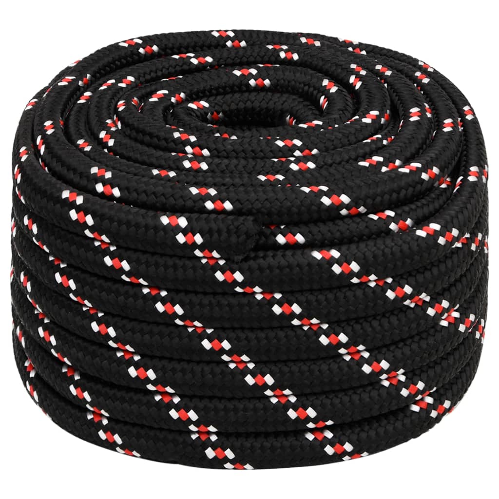 Båttau svart 20 mm 25 m polypropylen