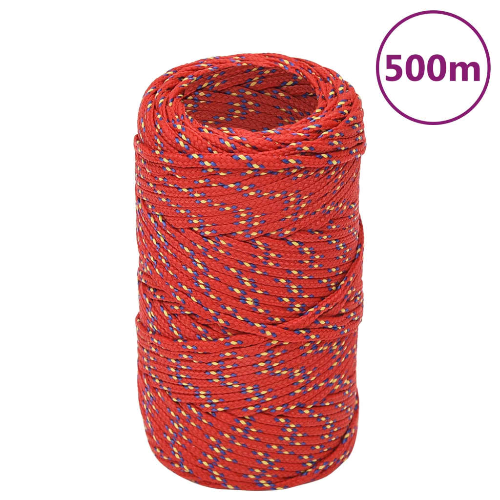 Båttau rød 2 mm 500 m polypropylen