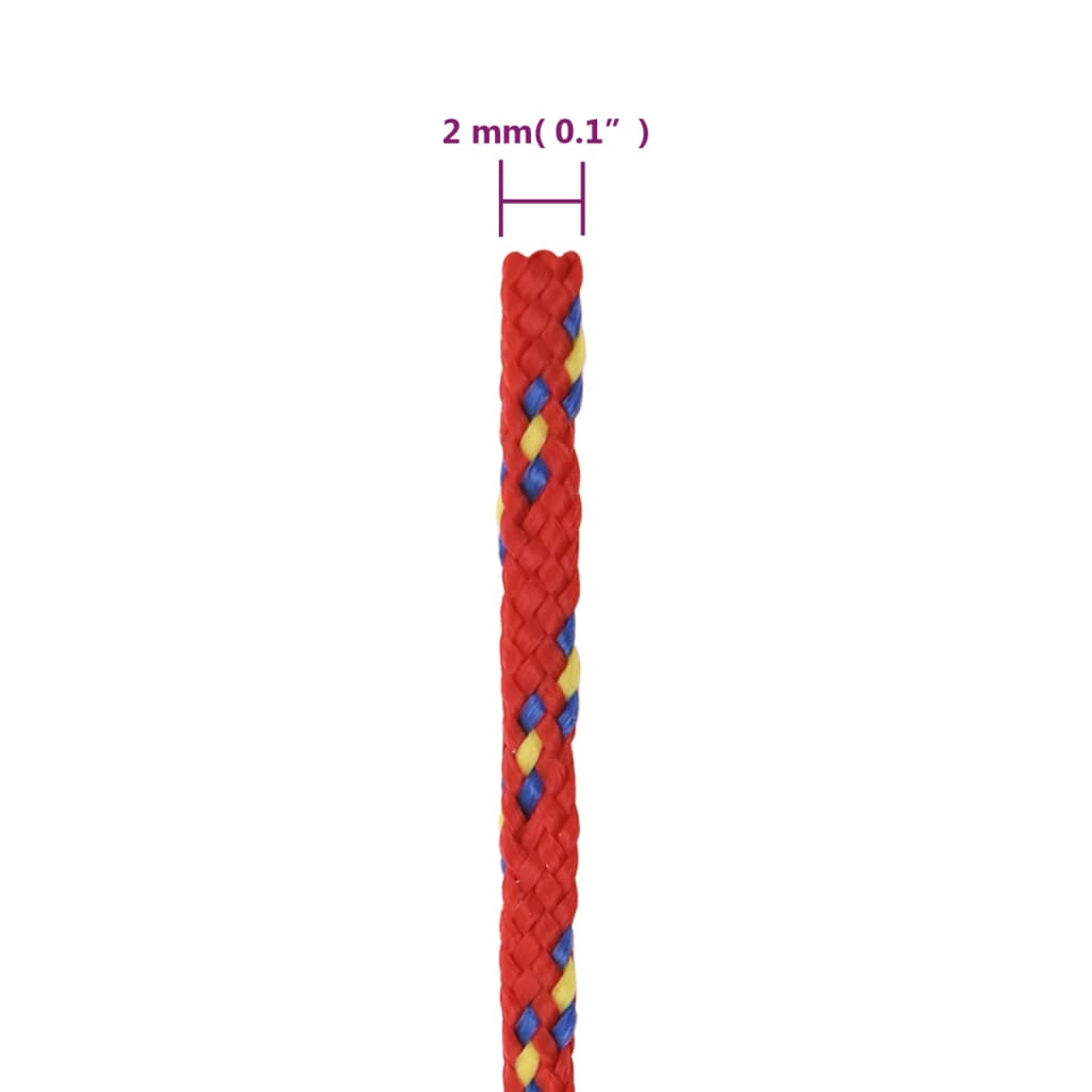 Båttau rød 2 mm 500 m polypropylen