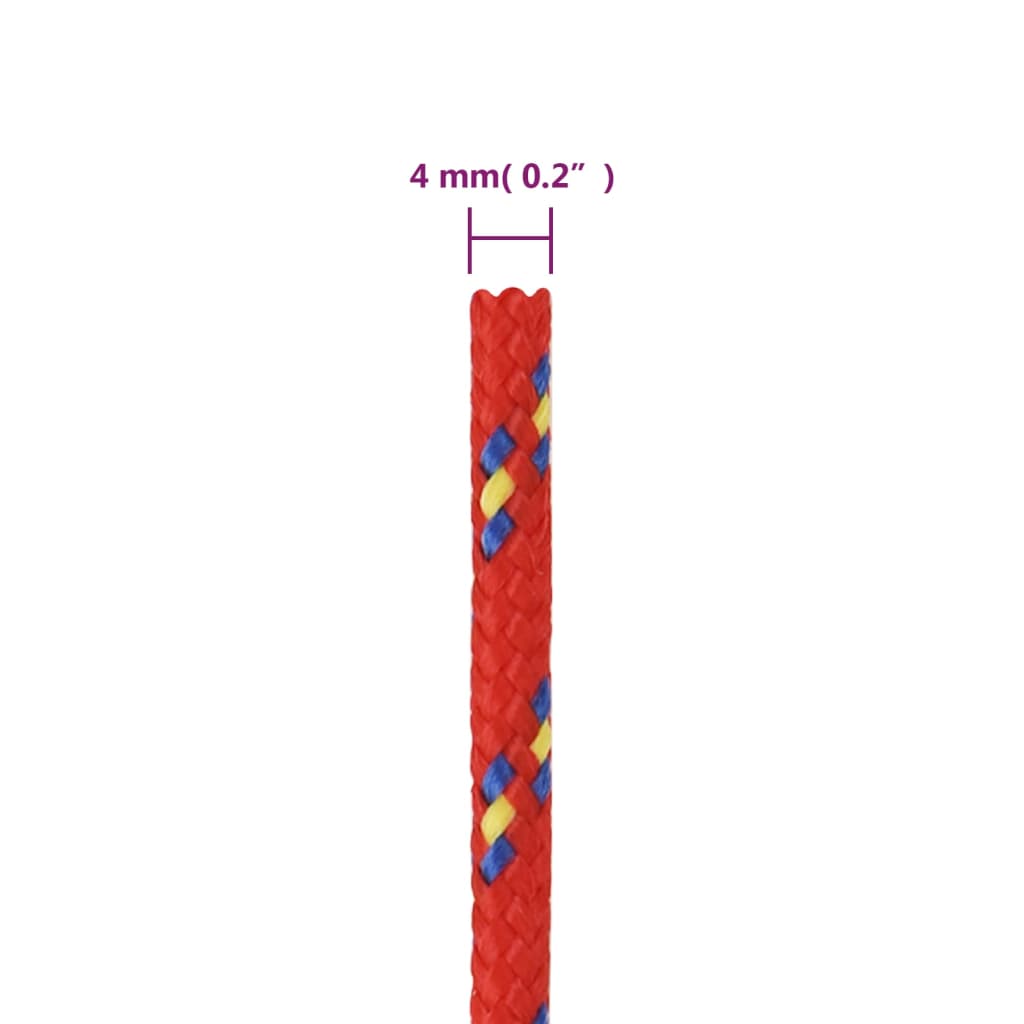 Båttau rød 4 mm 25 m polypropylen vidaXL