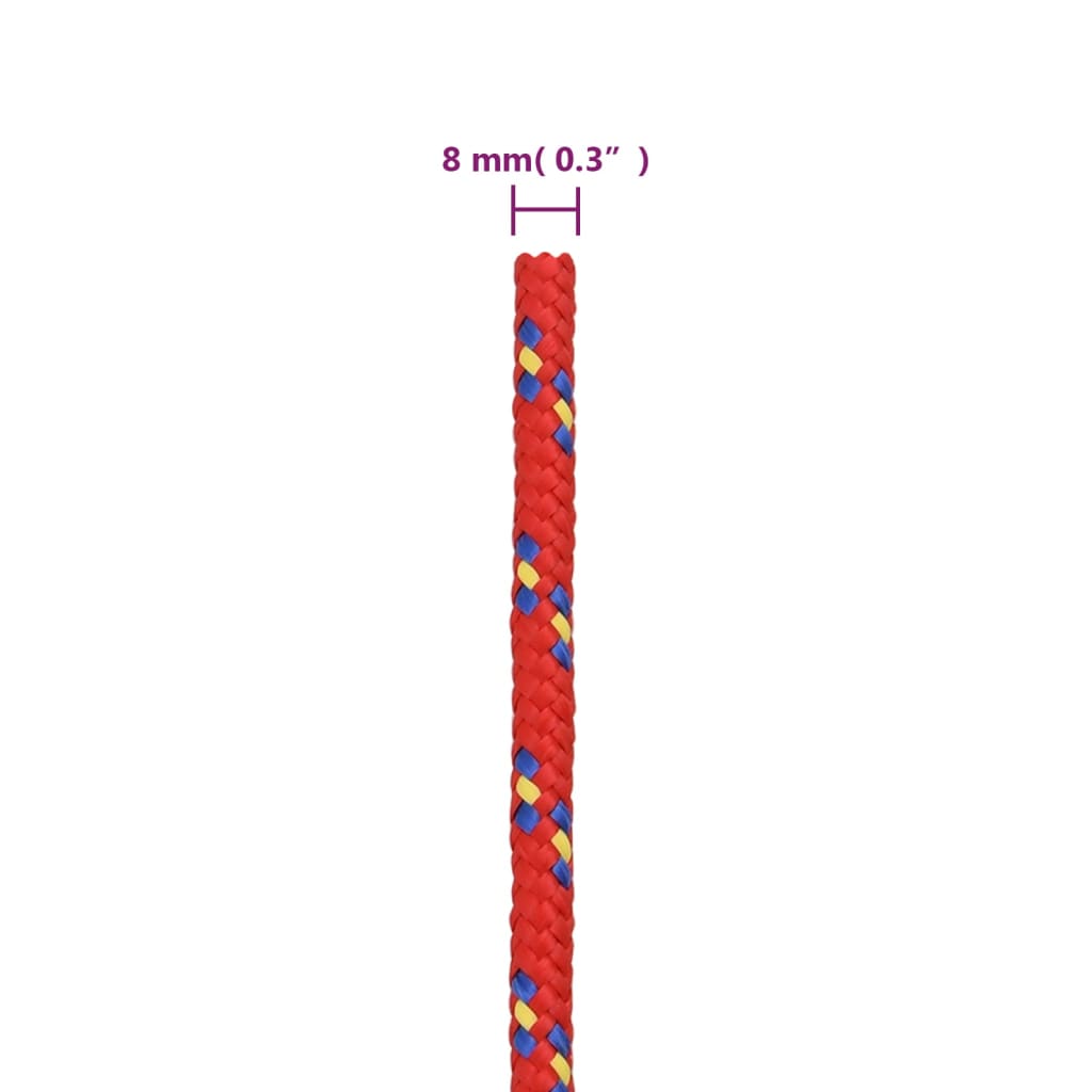 Båttau rød 8 mm 50 m polypropylen