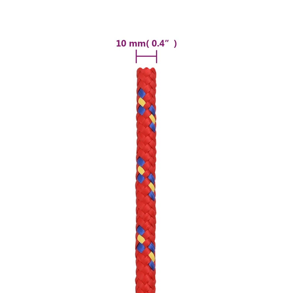 Båttau rød 10 mm 25 m polypropylen