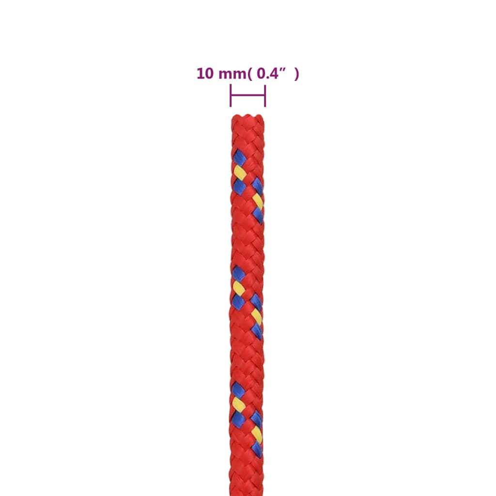 Båttau rød 10 mm 100 m polypropylen