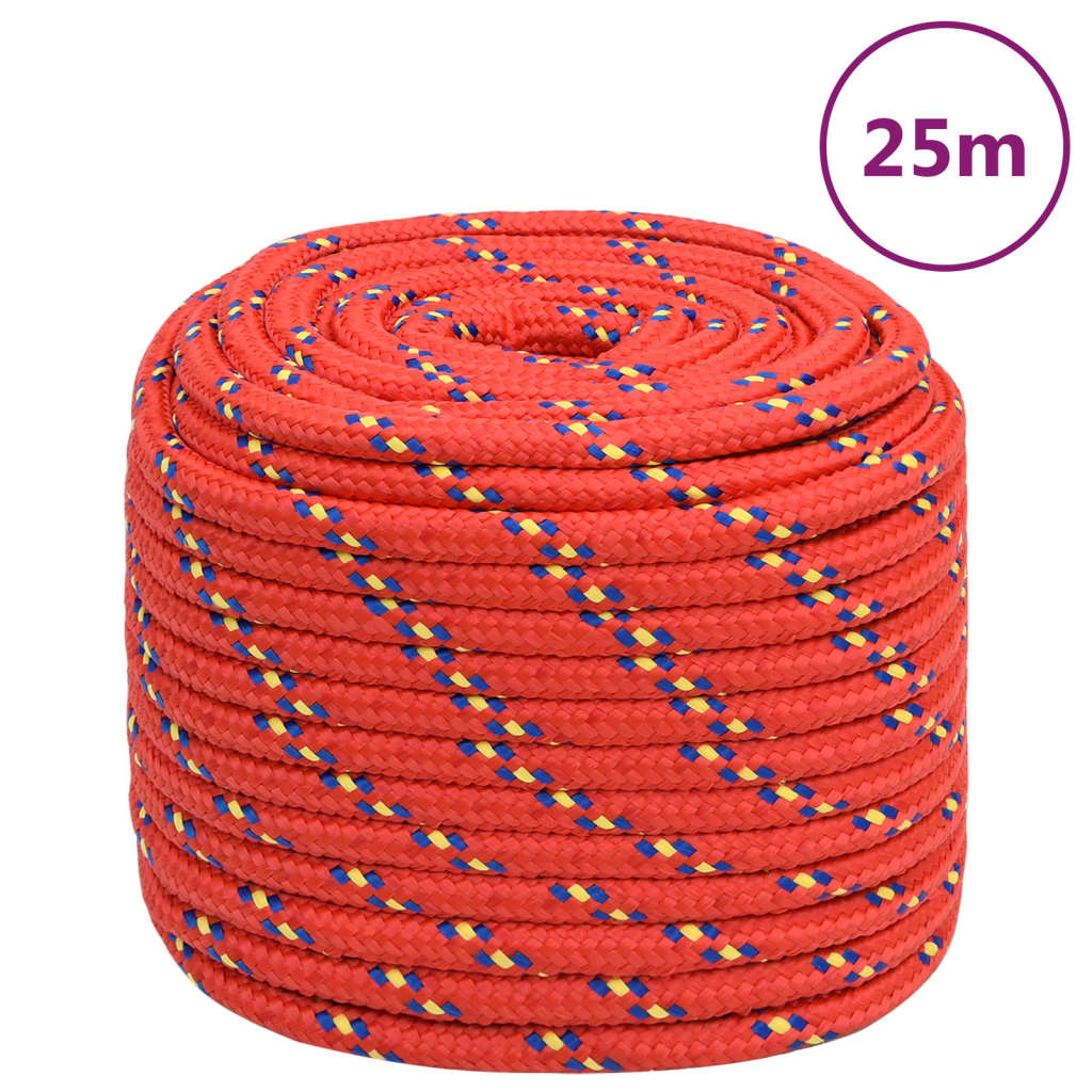 Båttau rød 16 mm 25 m polypropylen