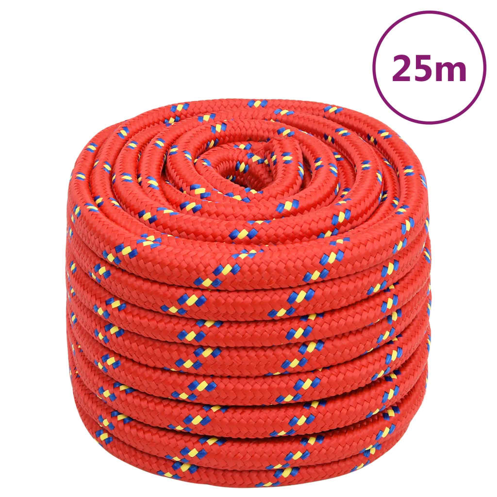 Båttau rød 20 mm 25 m polypropylen vidaXL