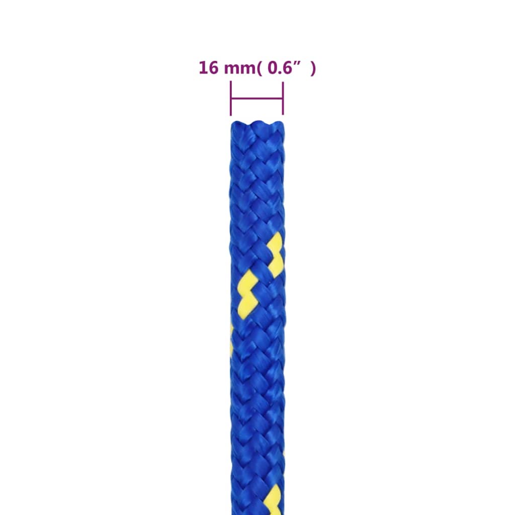 Båttau blå 16 mm 100 m polypropylen