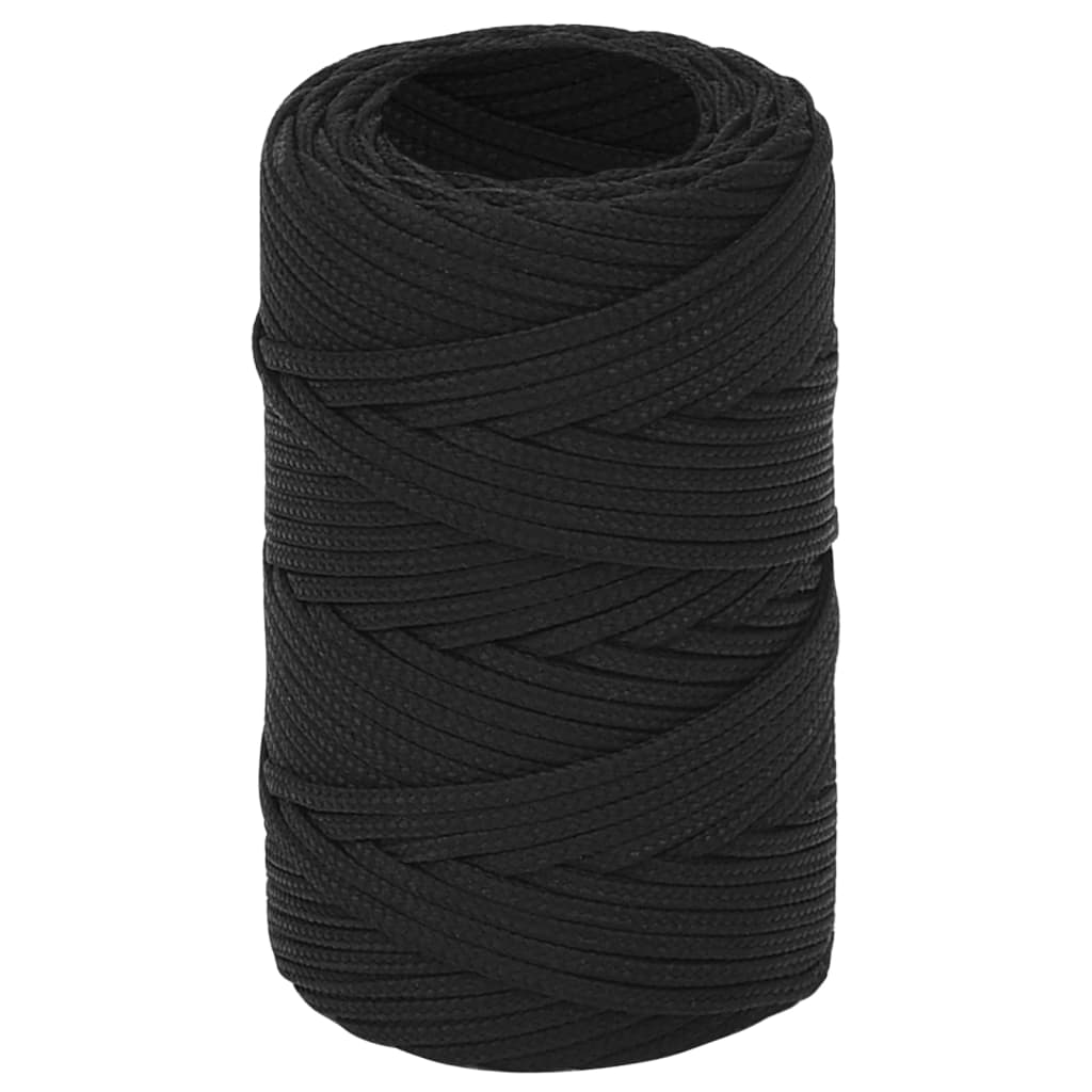 Båttau helsvart 2 mm 25 m polypropylen