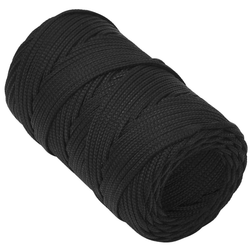 Båttau helsvart 2 mm 25 m polypropylen