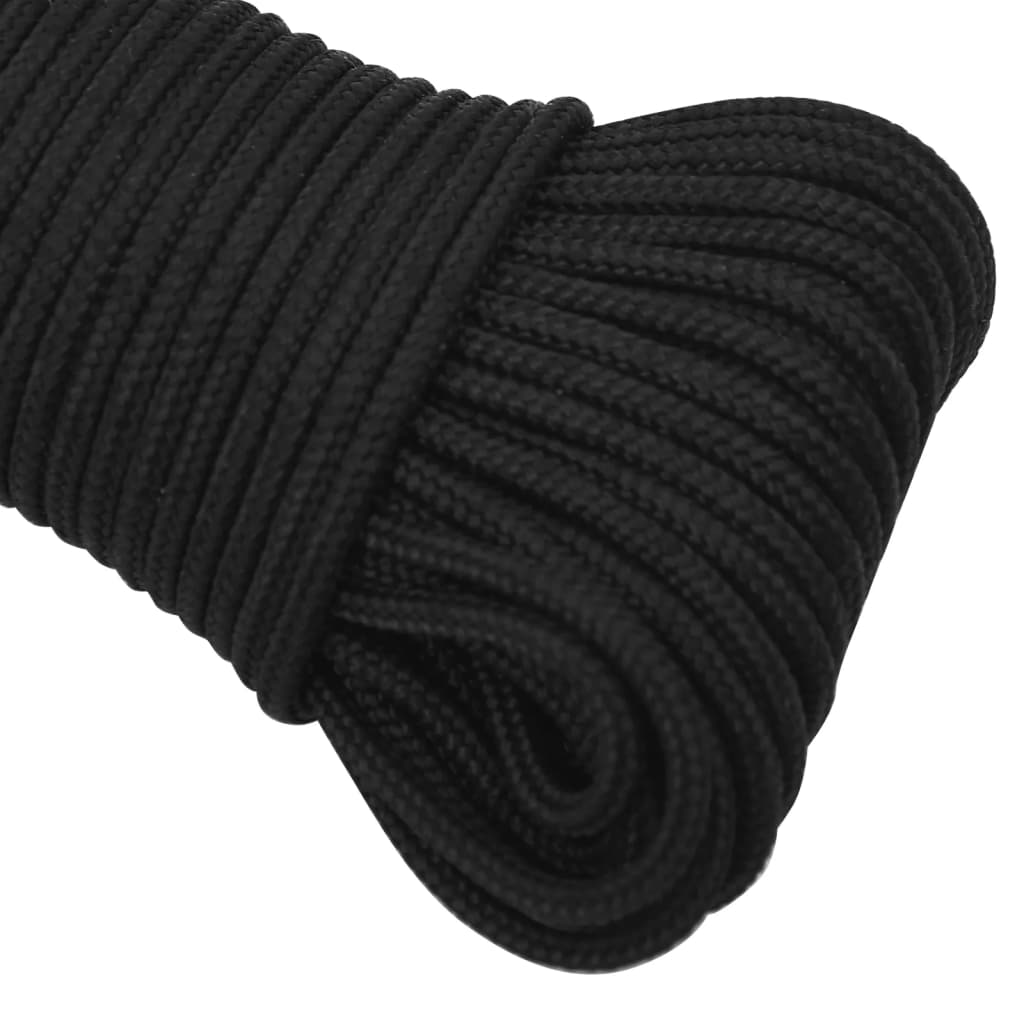 Båttau helsvart 4 mm 25 m polypropylen