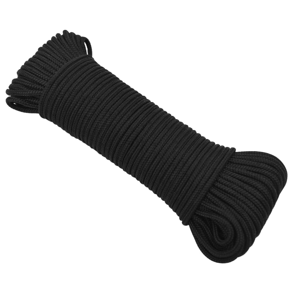 Båttau helsvart 4 mm 250 m polypropylen vidaXL