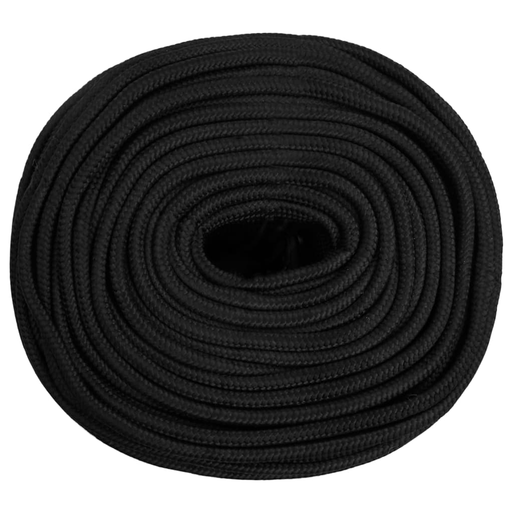 Båttau helsvart 6 mm 100 m polypropylen vidaXL