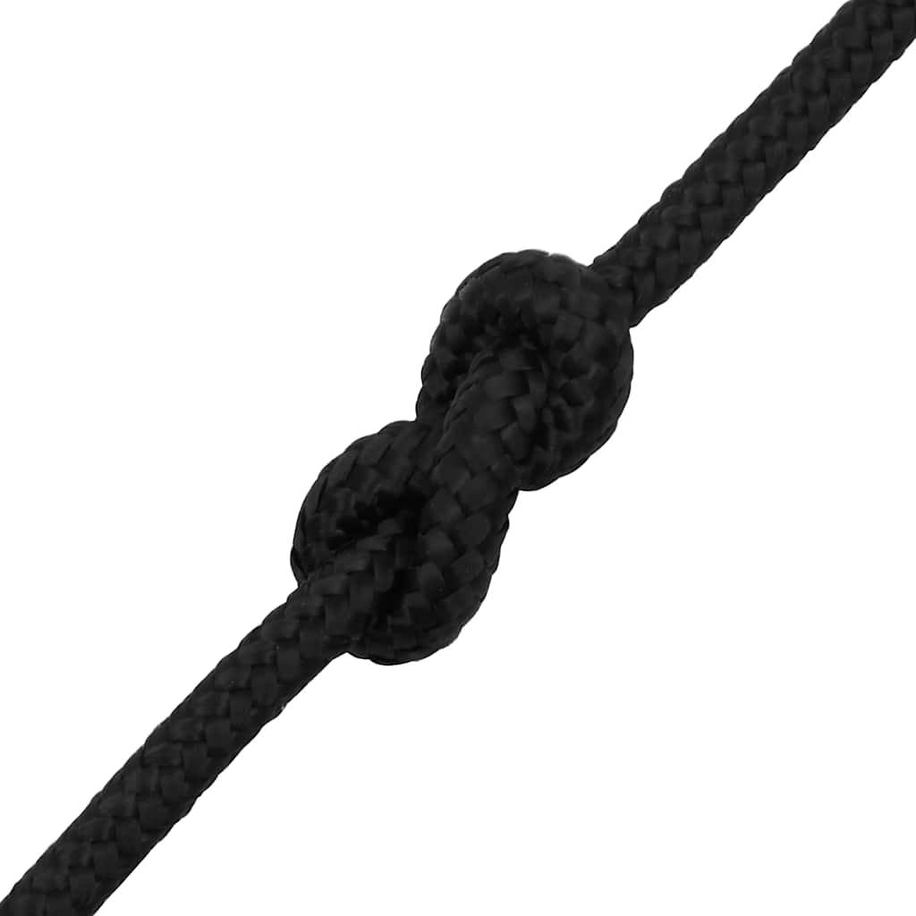 Båttau helsvart 8 mm 25 m polypropylen vidaXL