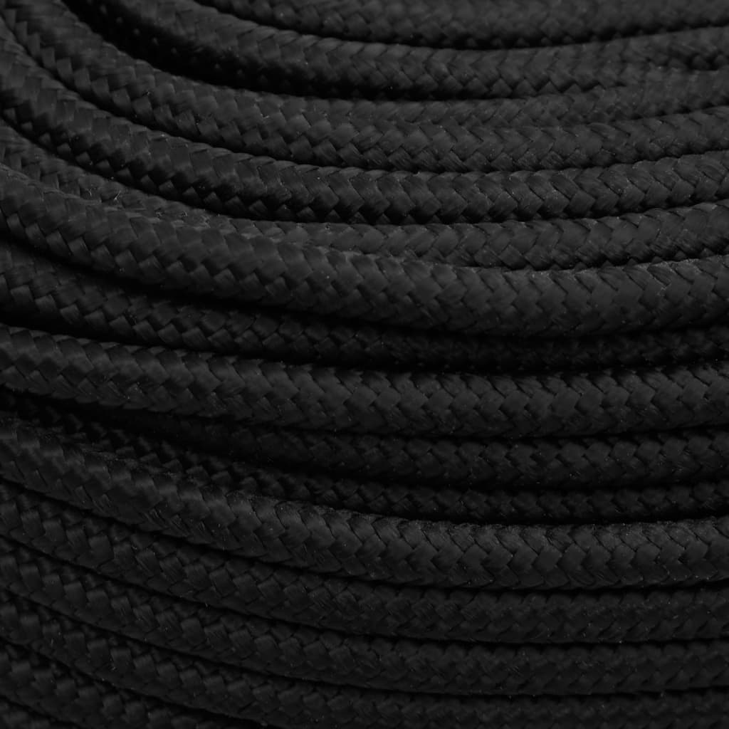 Båttau helsvart 8 mm 500 m polypropylen