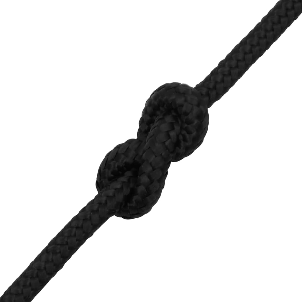 Båttau helsvart 8 mm 500 m polypropylen