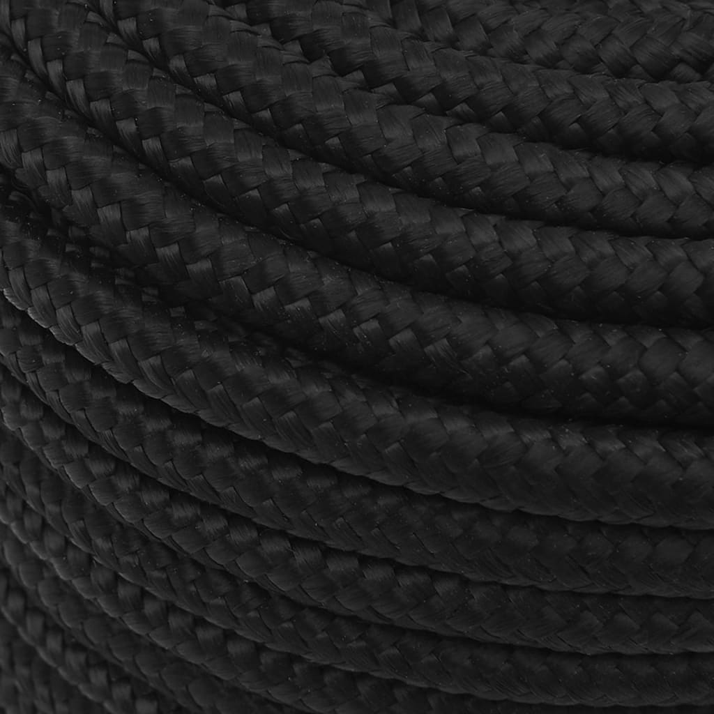 Båttau helsvart 12 mm 25 m polypropylen