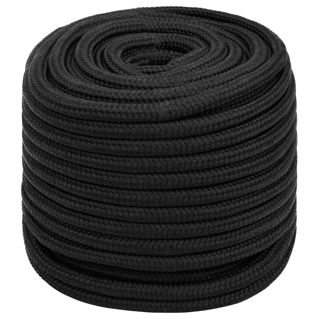 Båttau helsvart 16 mm 25 m polypropylen vidaXL