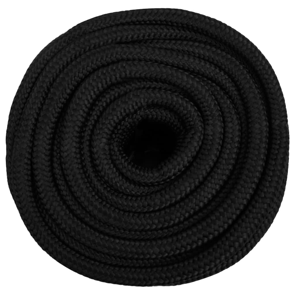 Båttau helsvart 16 mm 25 m polypropylen vidaXL