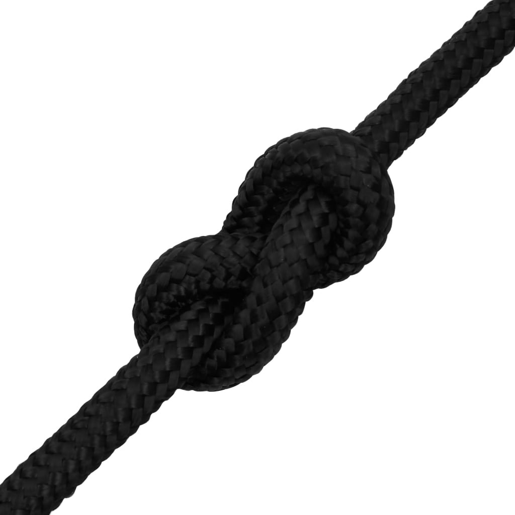 Båttau helsvart 16 mm 50 m polypropylen vidaXL