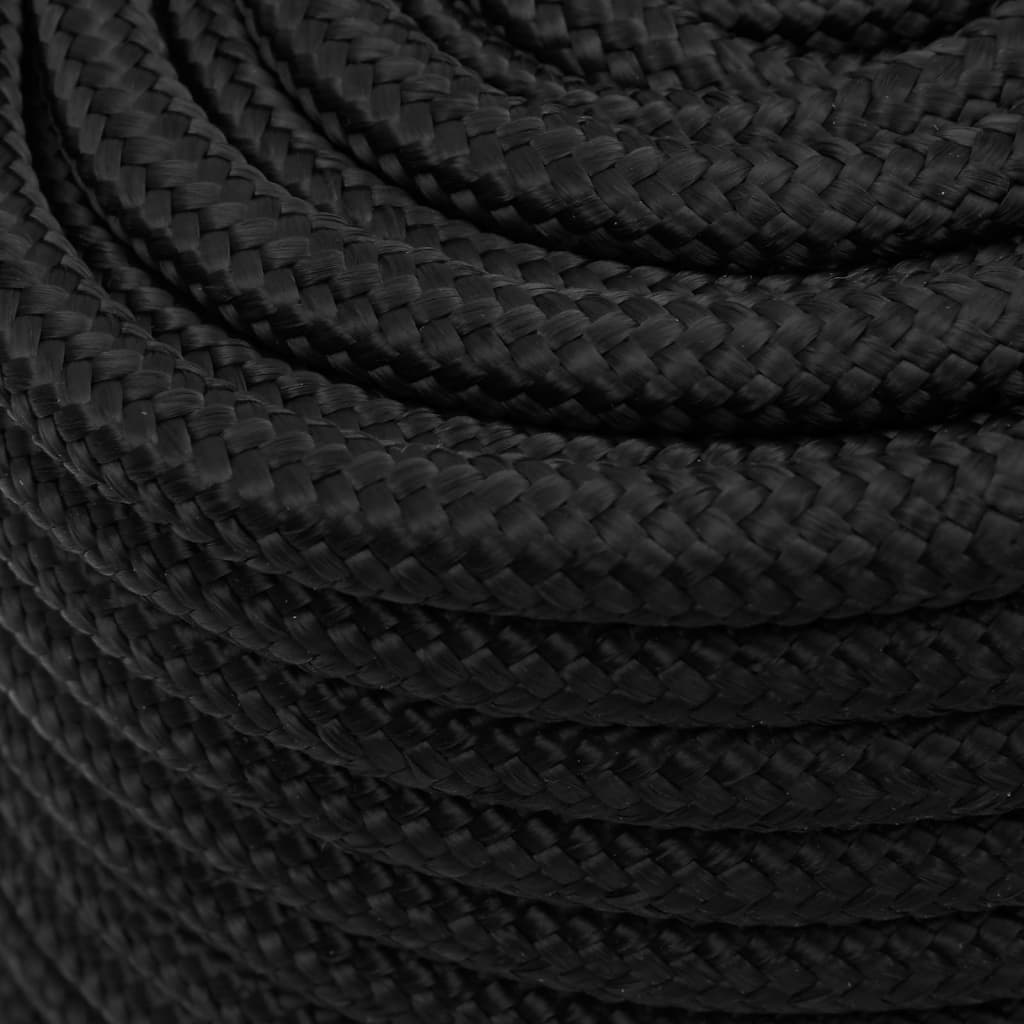 Båttau helsvart 18 mm 100 m polypropylen