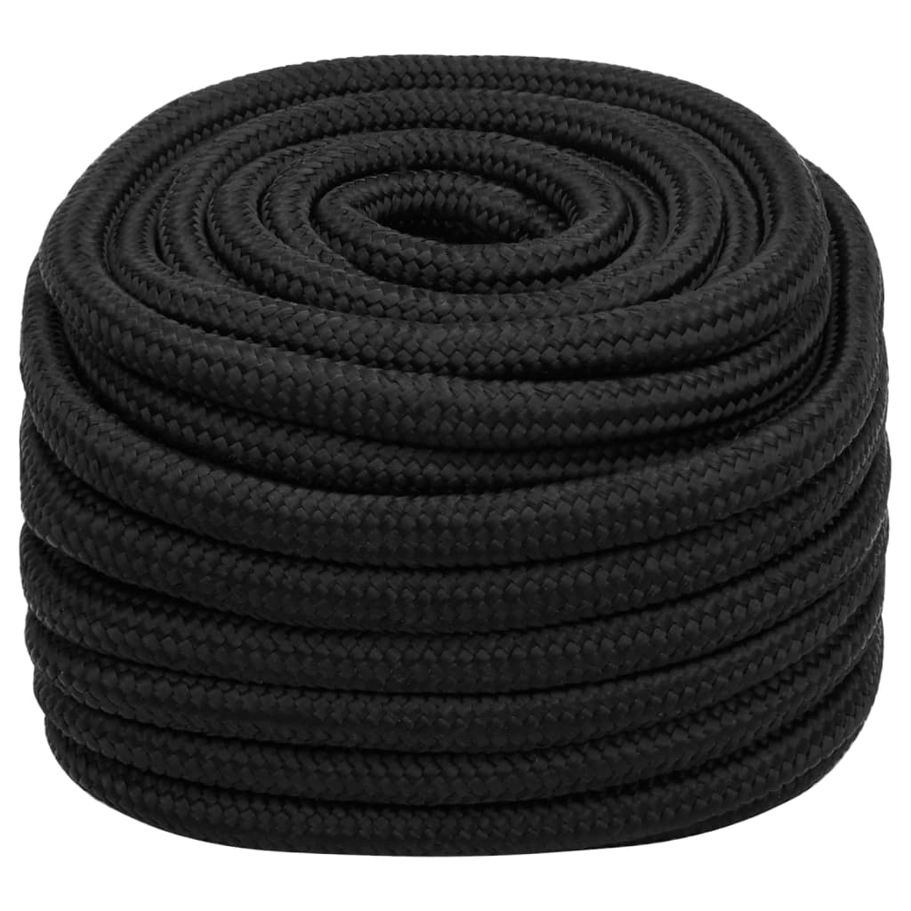 Båttau helsvart 20 mm 50 m polypropylen vidaXL