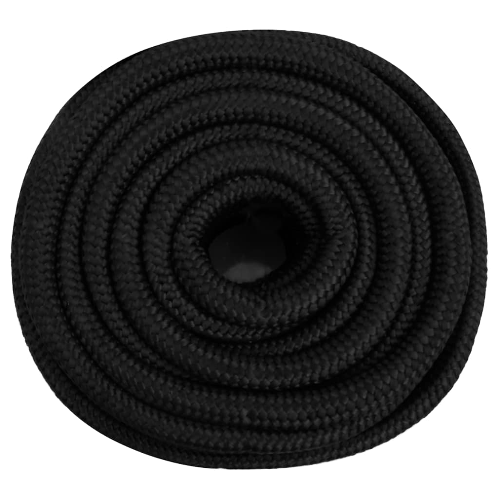 Båttau helsvart 20 mm 50 m polypropylen vidaXL