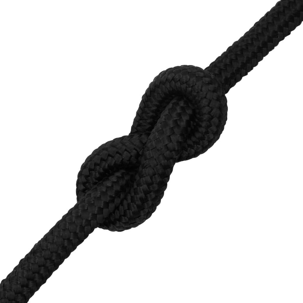 Båttau helsvart 20 mm 50 m polypropylen vidaXL