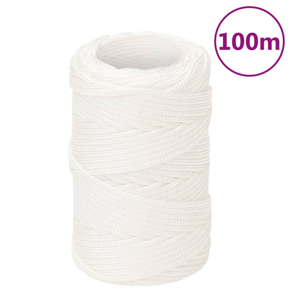 Båttau helhvit 2 mm 100 m polypropylen