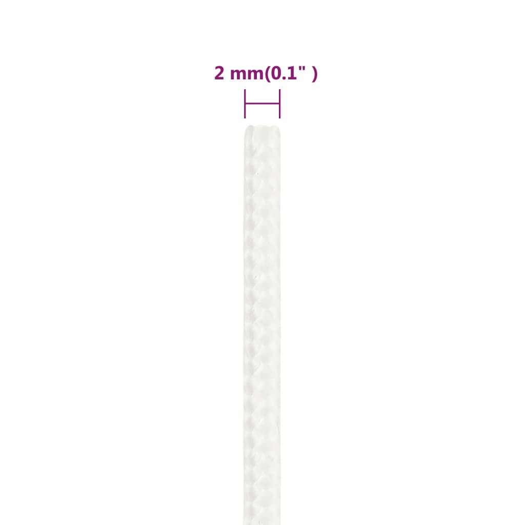 Båttau helhvit 2 mm 100 m polypropylen