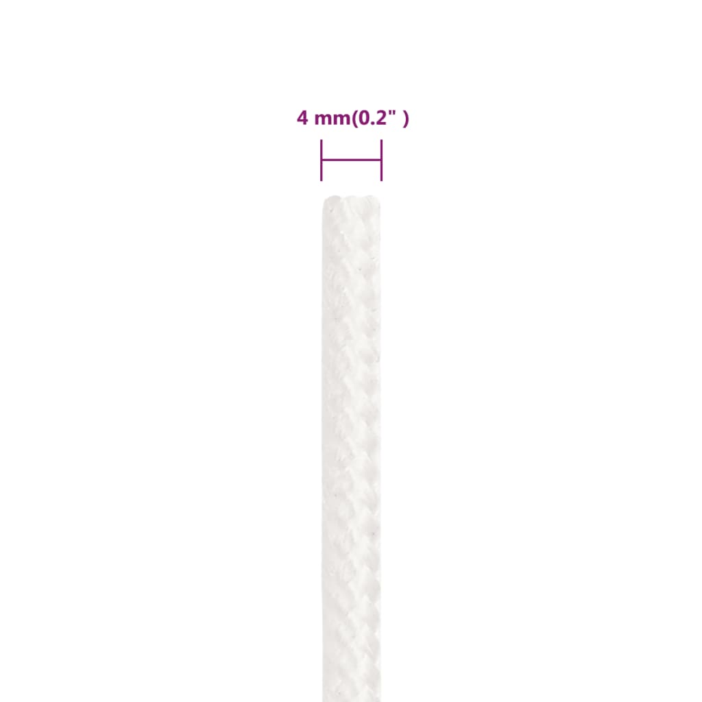 Båttau helhvit 4 mm 25 m polypropylen vidaXL