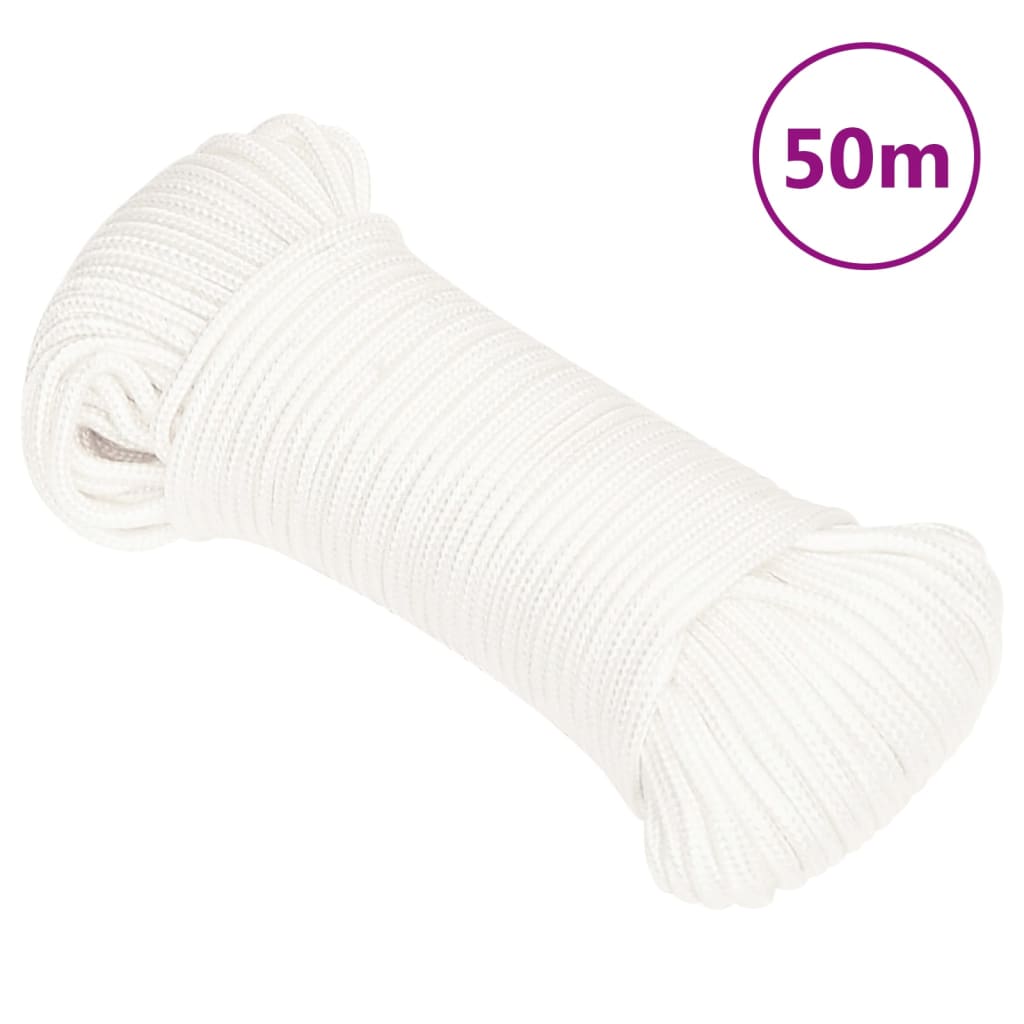 Båttau helhvit 4 mm 50 m polypropylen