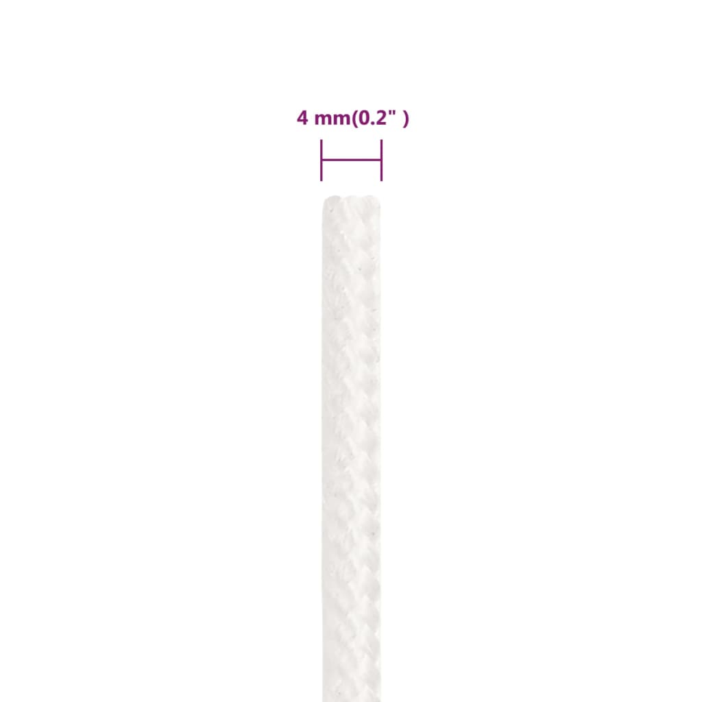 Båttau helhvit 4 mm 100 m polypropylen