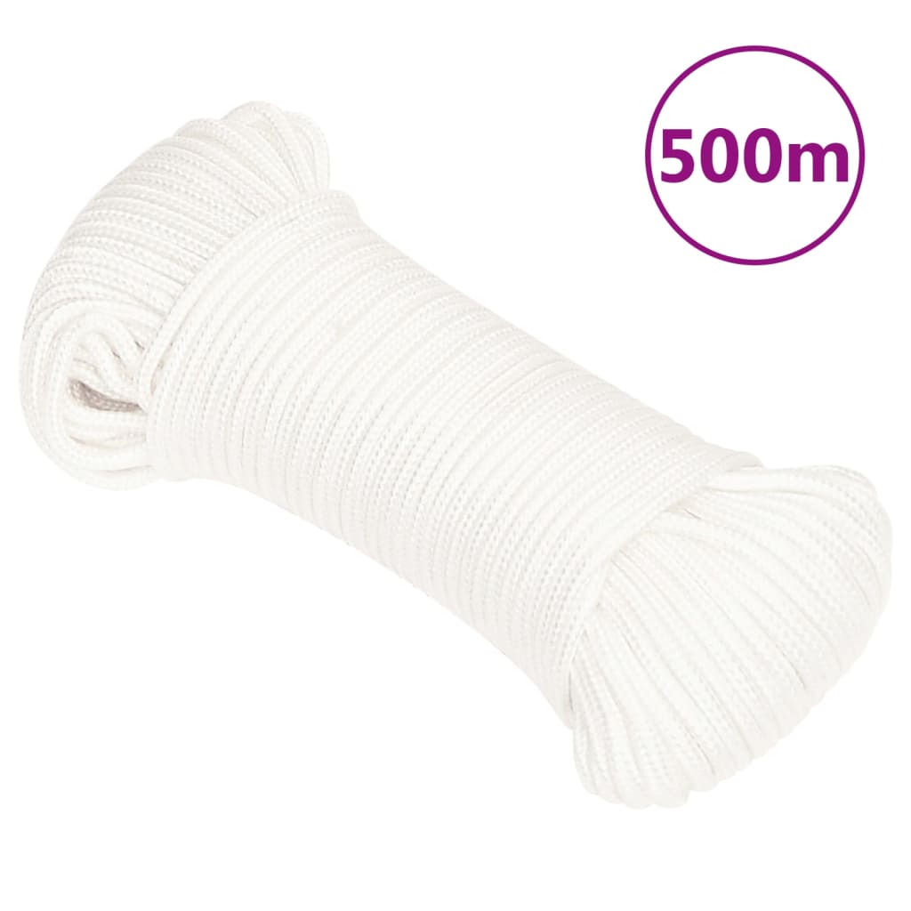 Båttau helhvit 4 mm 500 m polypropylen vidaXL