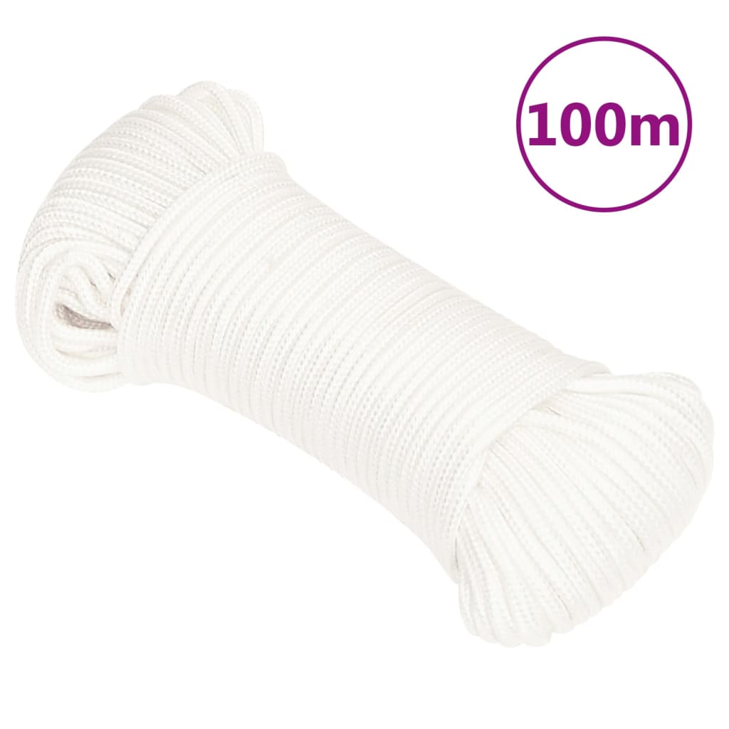 Båttau helhvit 5 mm 100 m polypropylen vidaXL