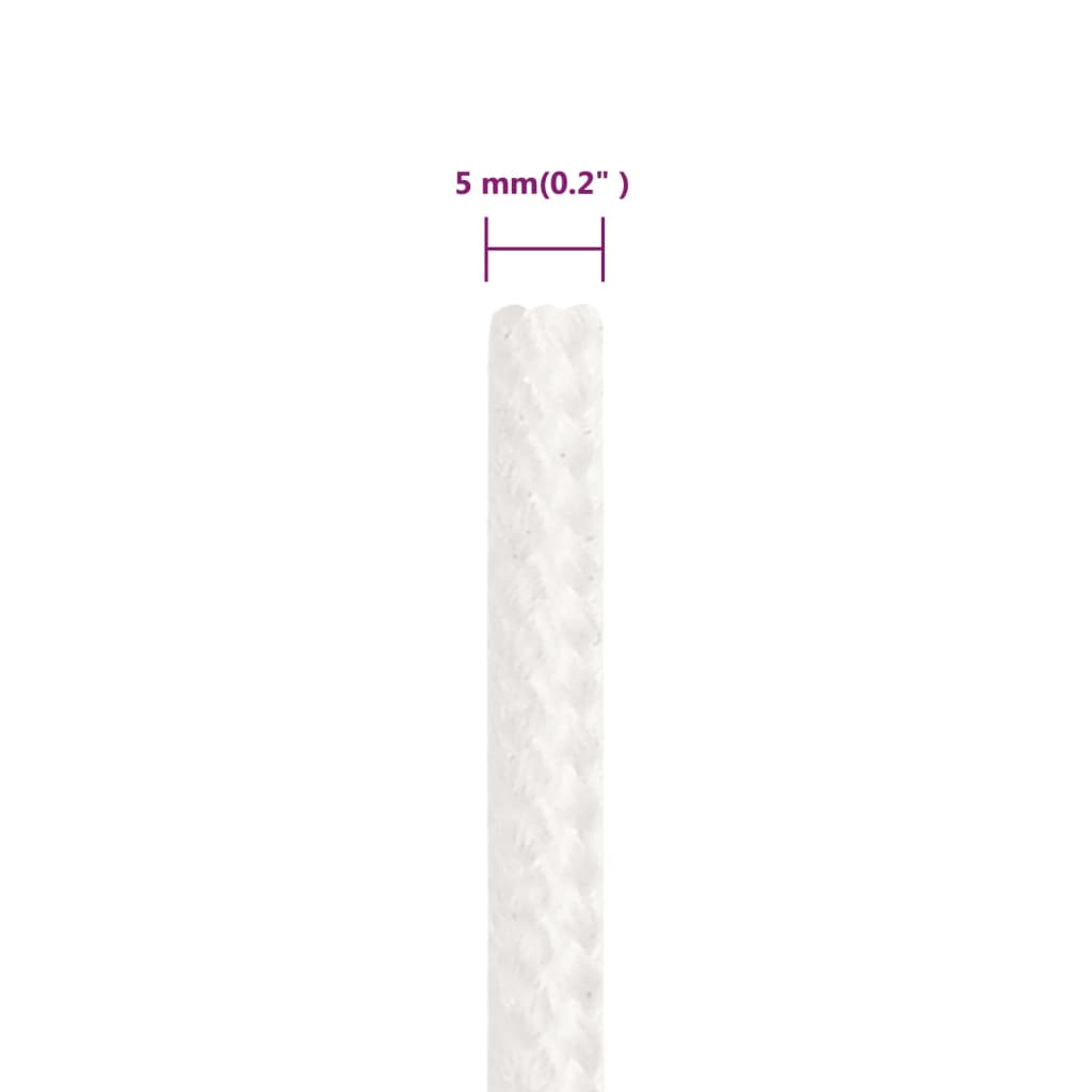 Båttau helhvit 5 mm 250 m polypropylen