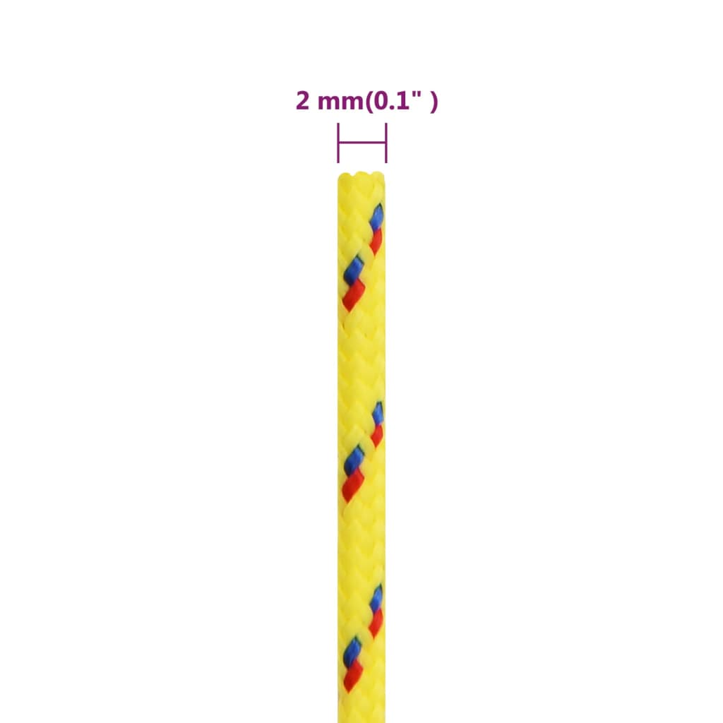 Båttau gul 2 mm 100 m polypropylen