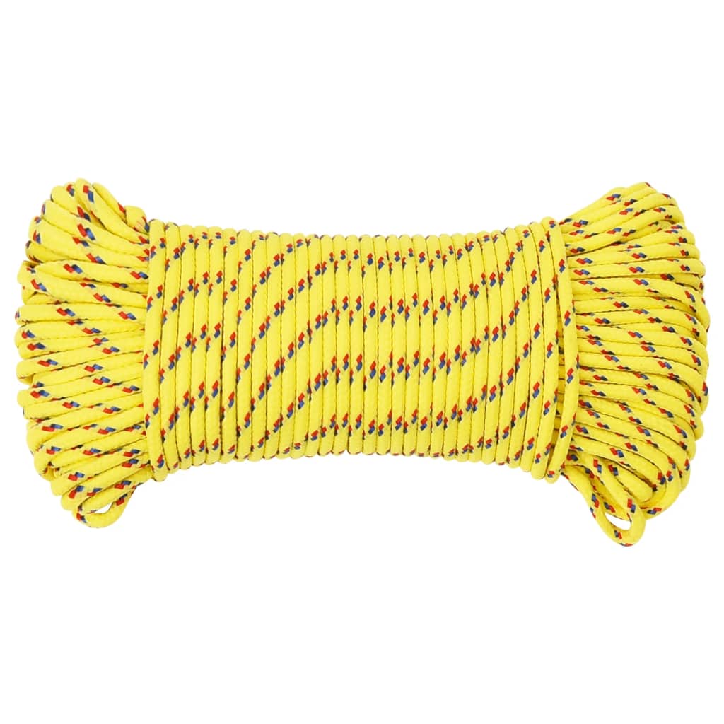 Båttau gul 5 mm 100 m polypropylen