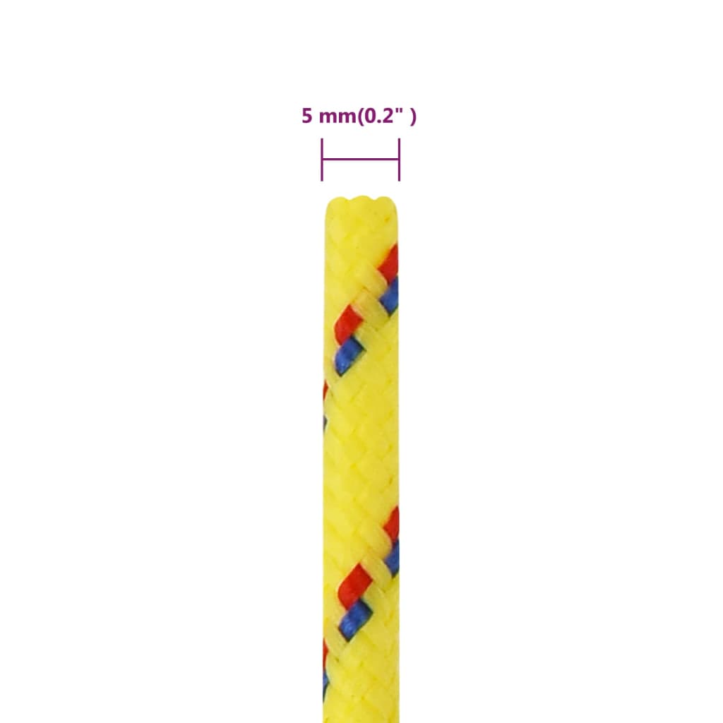 Båttau gul 5 mm 100 m polypropylen