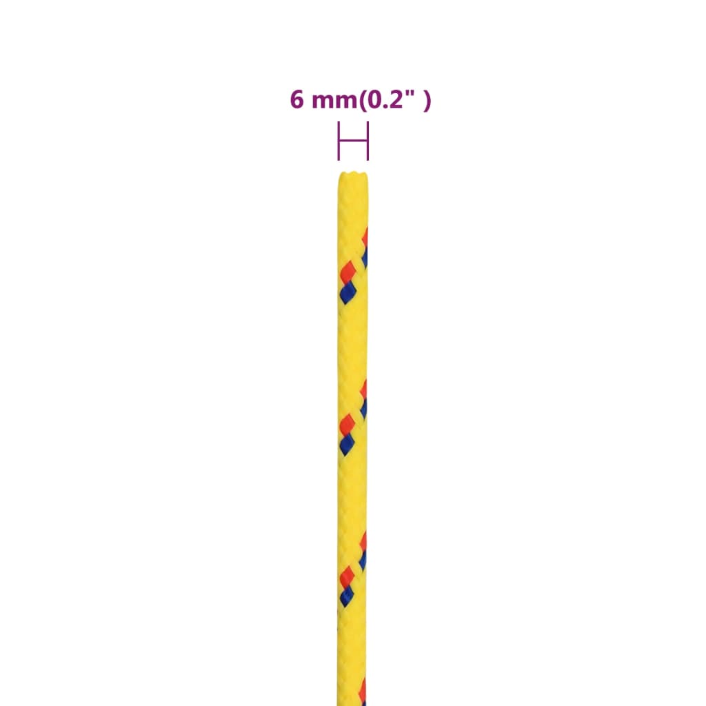 Båttau gul 6 mm 50 m polypropylen