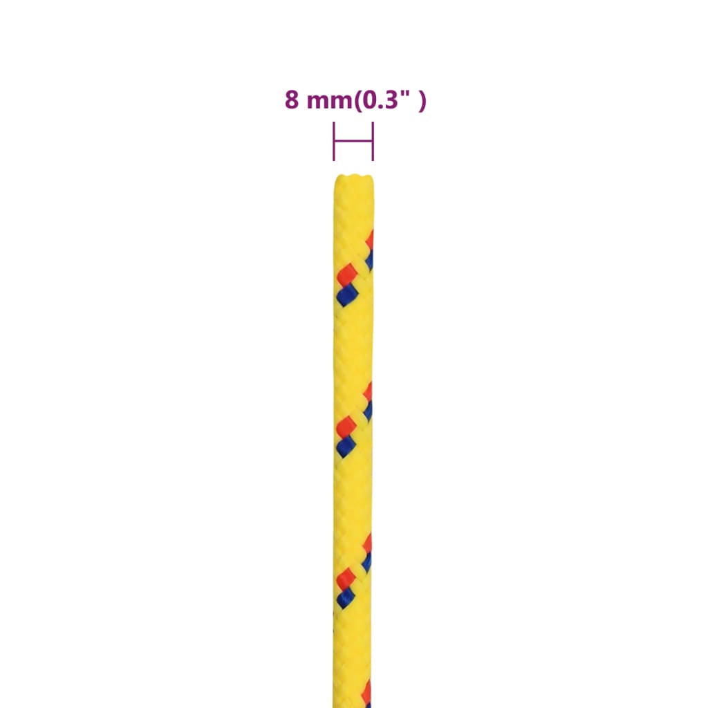 Båttau gul 8 mm 25 m polypropylen