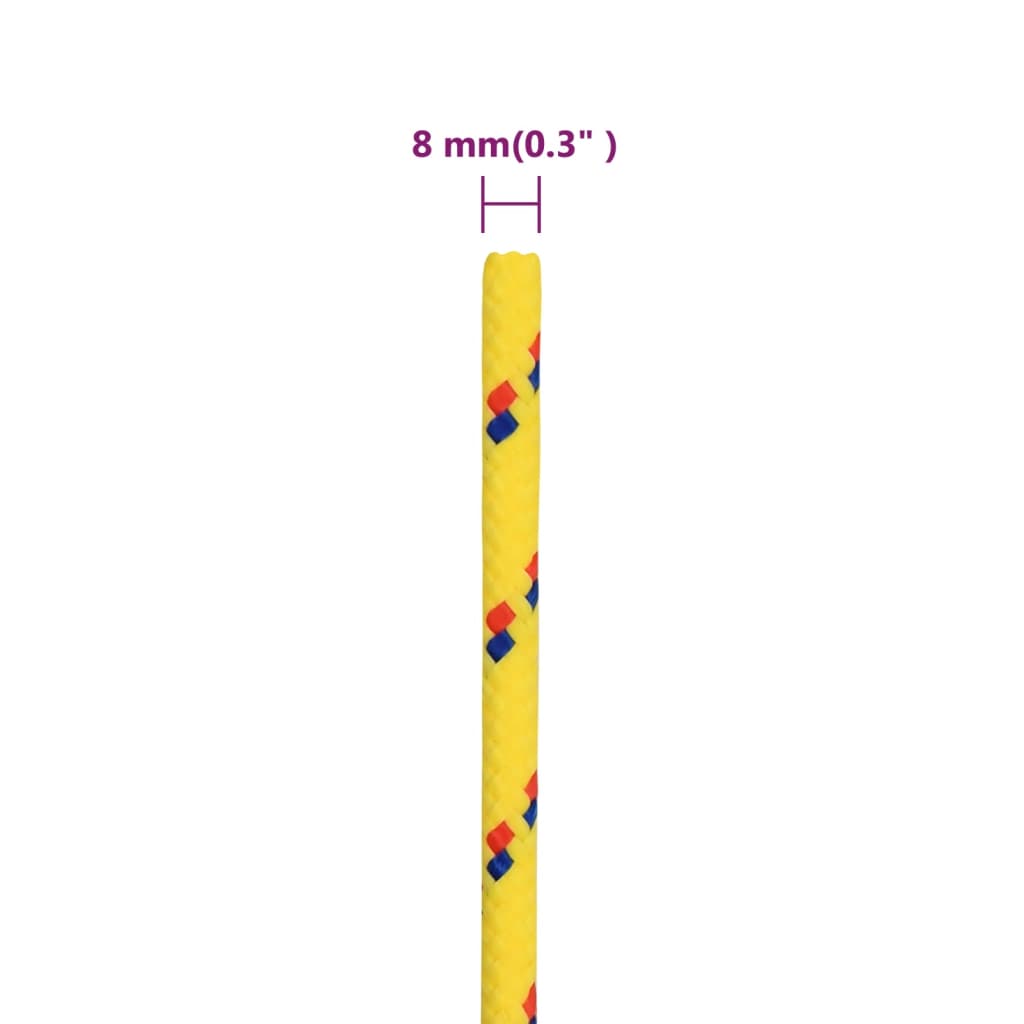 Båttau gul 8 mm 50 m polypropylen