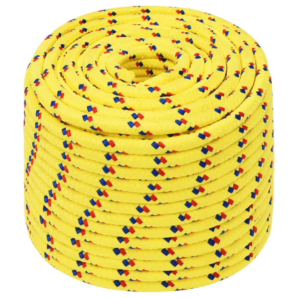 Båttau gul 12 mm 100 m polypropylen