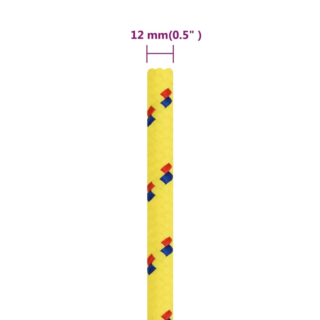 Båttau gul 12 mm 250 m polypropylen