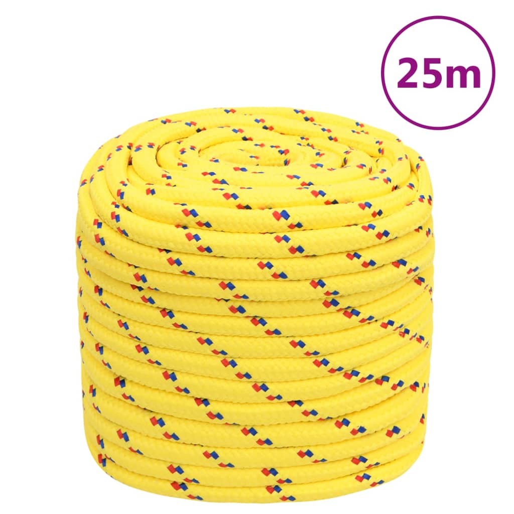 Båttau gul 16 mm 25 m polypropylen vidaXL