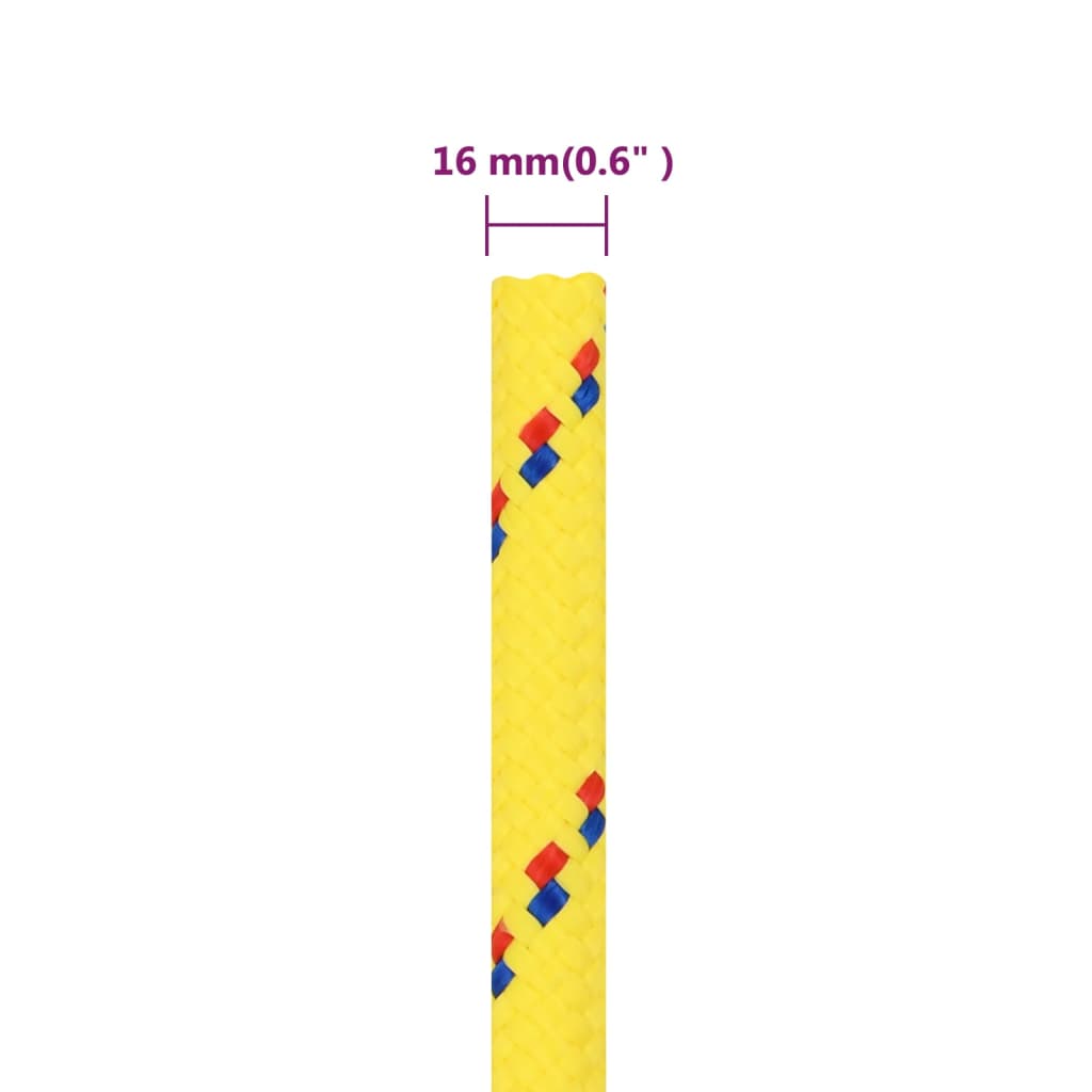 Båttau gul 16 mm 100 m polypropylen