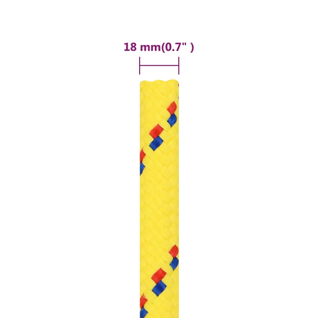 Båttau gul 18 mm 100 m polypropylen