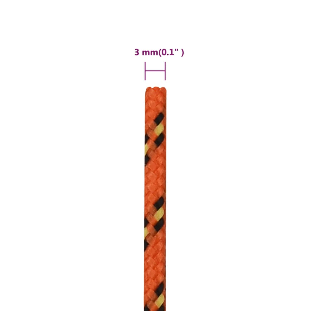 Båttau oransje 3 mm 50 m polypropylen