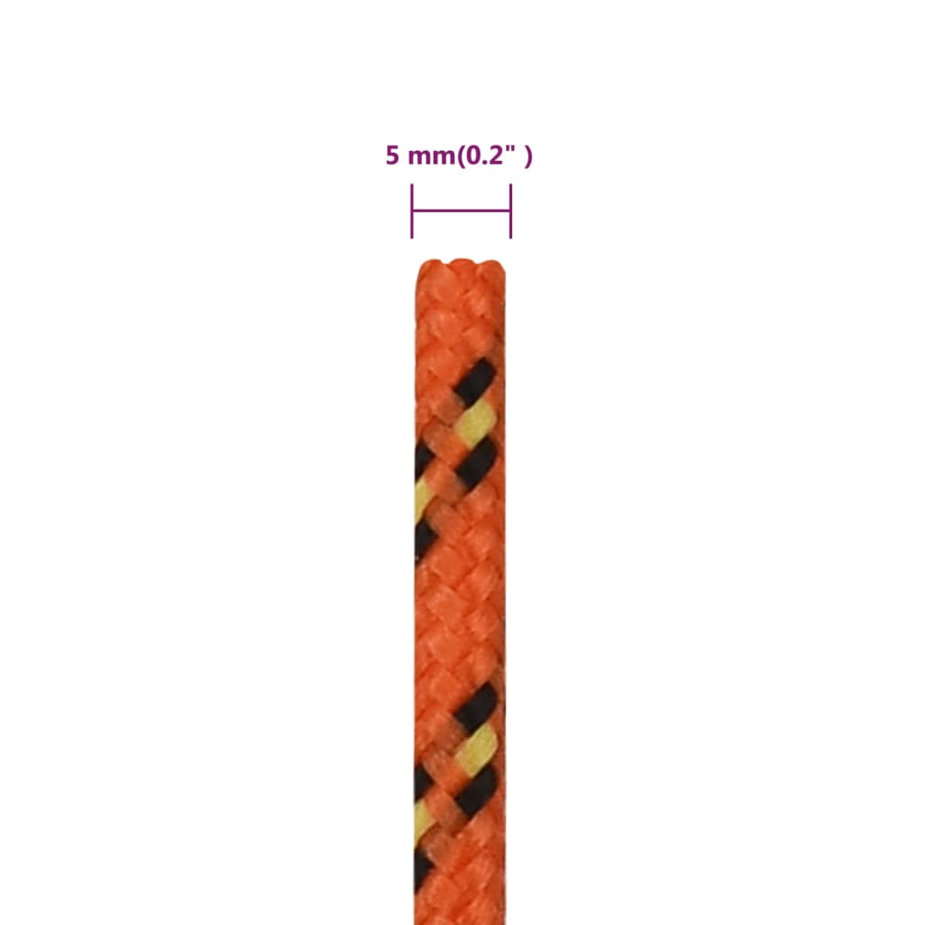 Båttau oransje 5 mm 250 m polypropylen