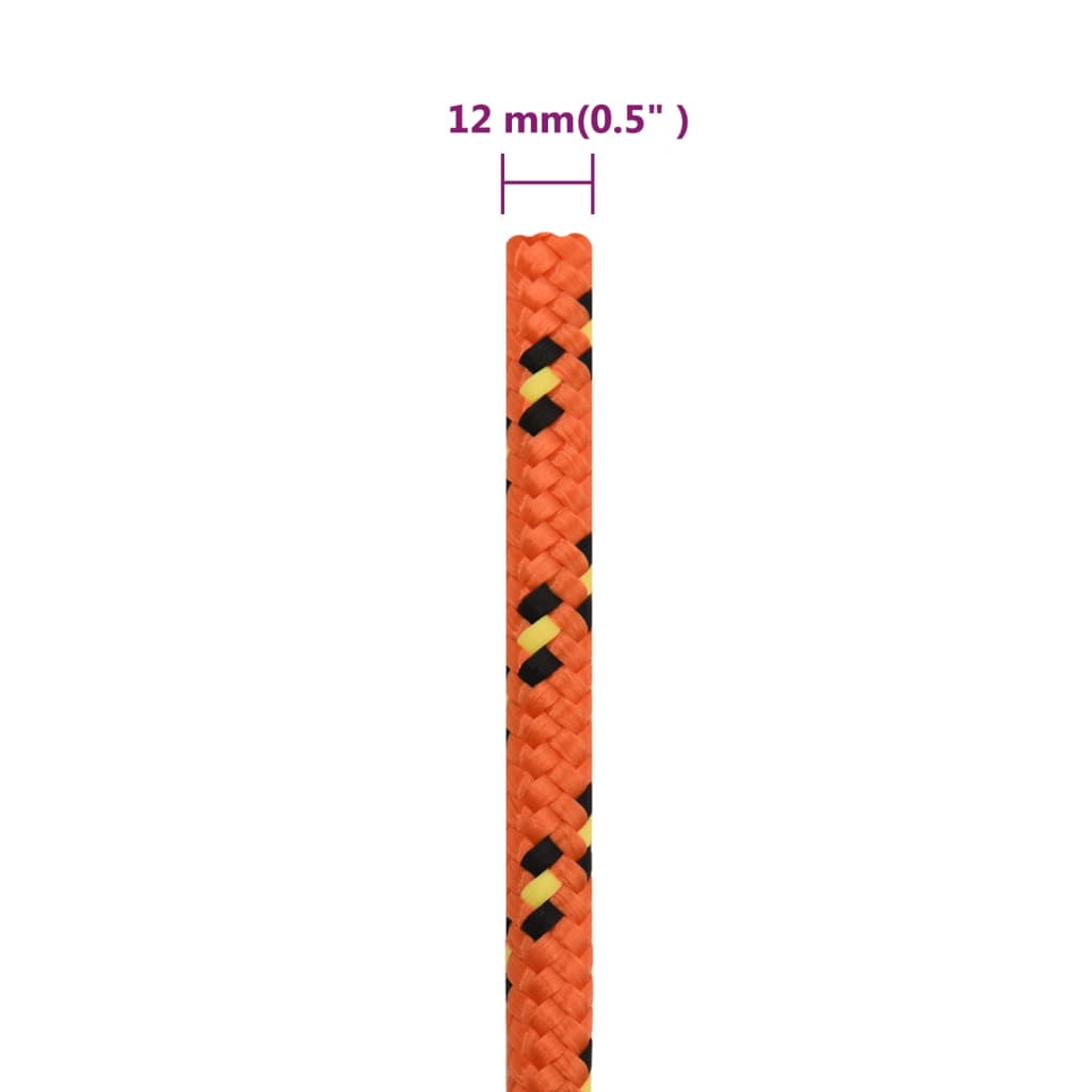 Båttau oransje 12 mm 100 m polypropylen
