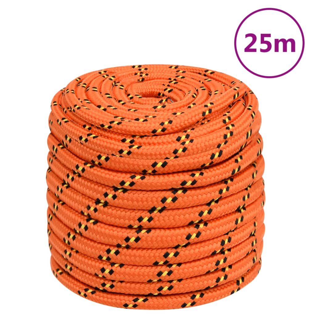 Båttau oransje 16 mm 25 m polypropylen vidaXL