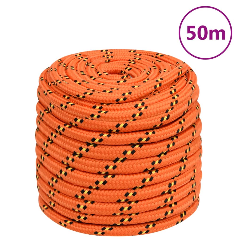 Båttau oransje 16 mm 50 m polypropylen vidaXL